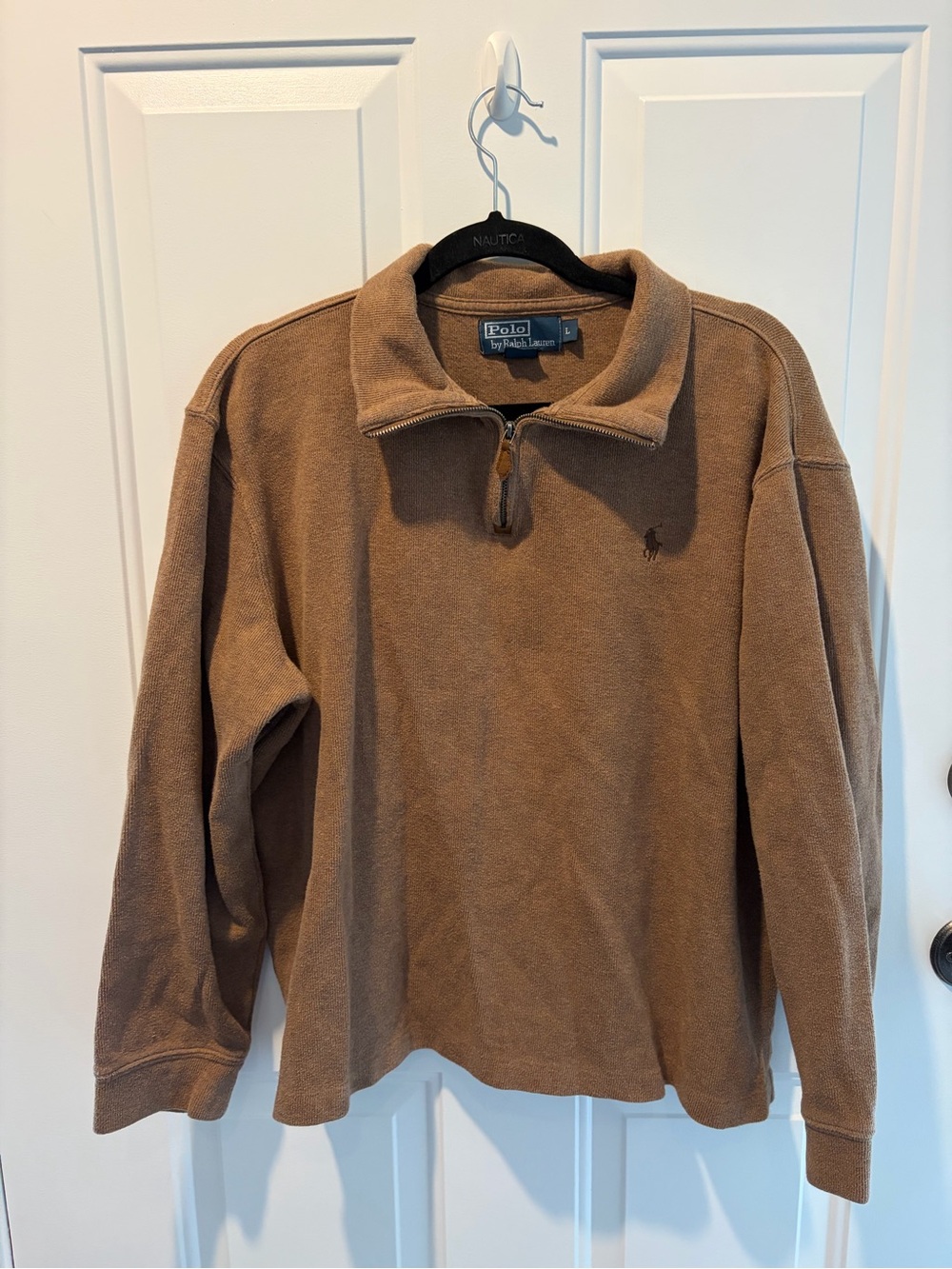 Polo Ralph Lauren Tan Brown Quarter-Zip Sweater